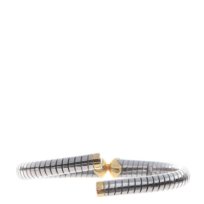 Bulgari BVLGARI 18K Gold Stainless Steel Tubogas Open Hearts Bracelet 3 of 6