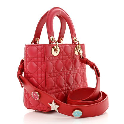 Christian Dior Lambskin Cannage Small Lucky Badges My Lady Dior Warm Fuschia 3 of 15