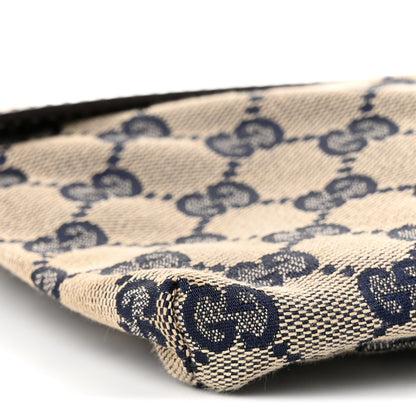 Gucci GG Monogram Web Double Pocket Belt Bag Navy 9 of 11