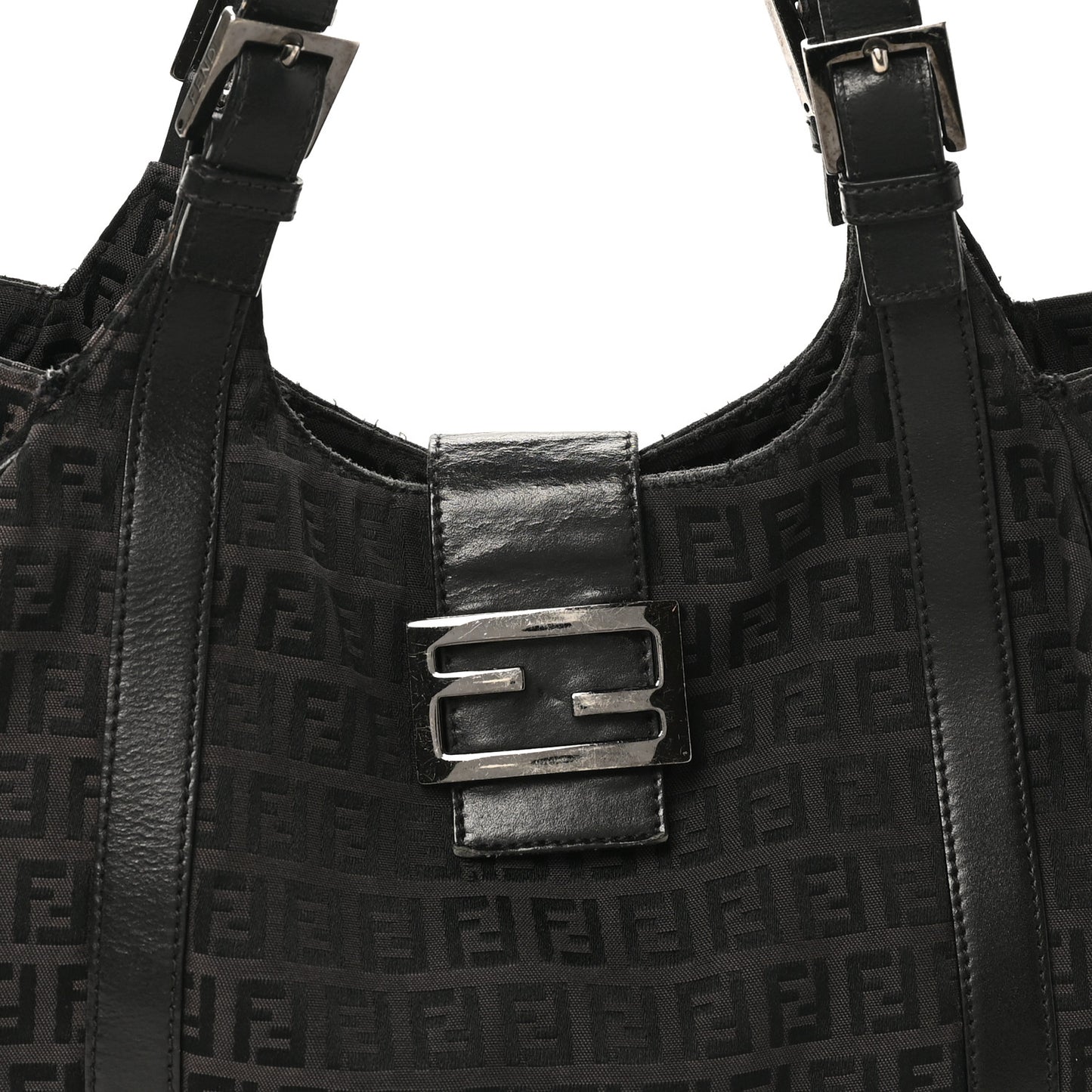 Zucchino Vitello Shoulder Bag Black Moro