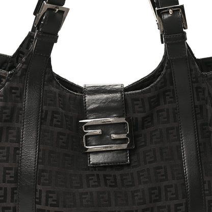 Fendi Zucchino Vitello Shoulder Bag Black Moro 7 of 12