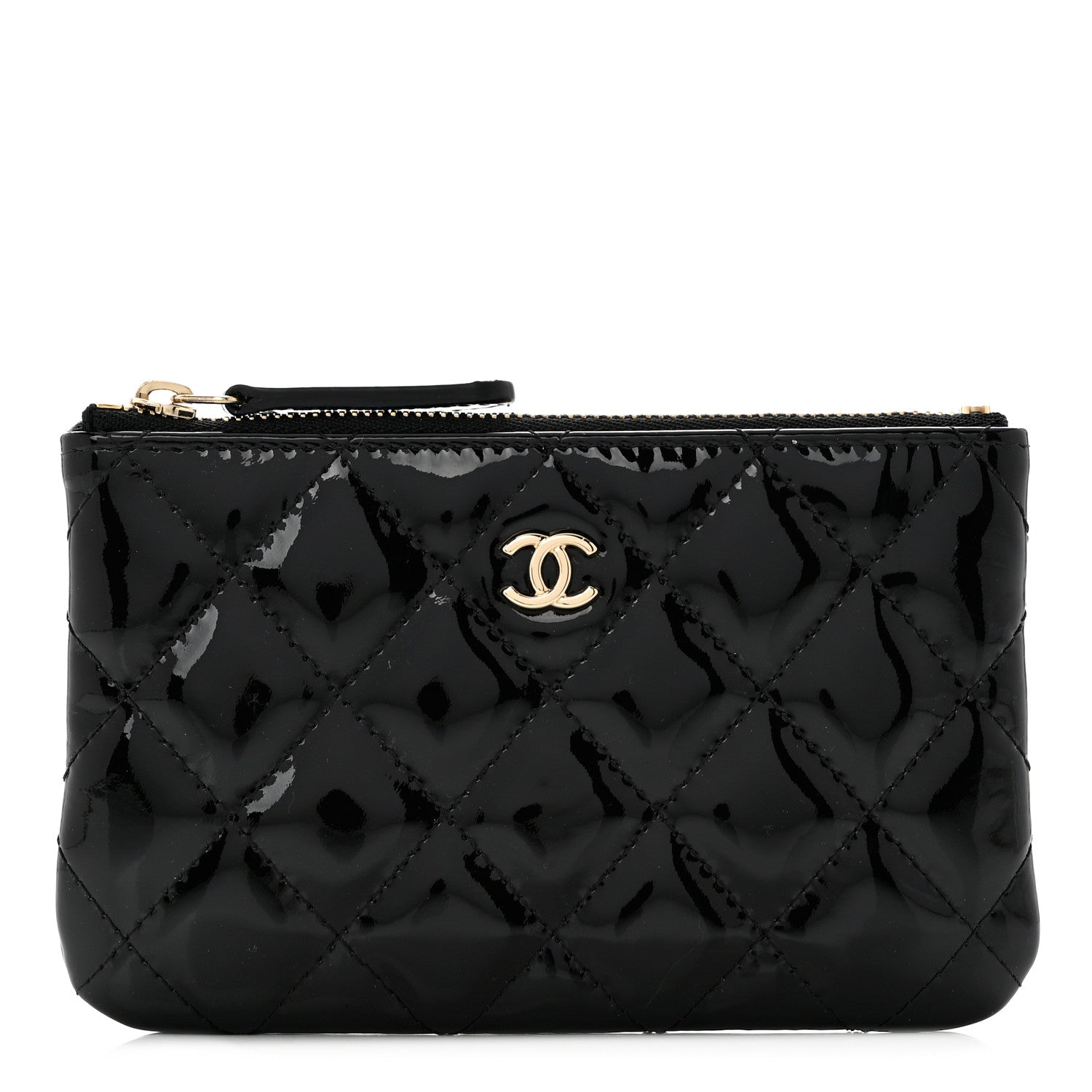 Chanel Patent Quilted Small Cosmetic Case Black 1 of 8