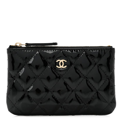 Chanel Patent Quilted Small Cosmetic Case Black 1 of 8