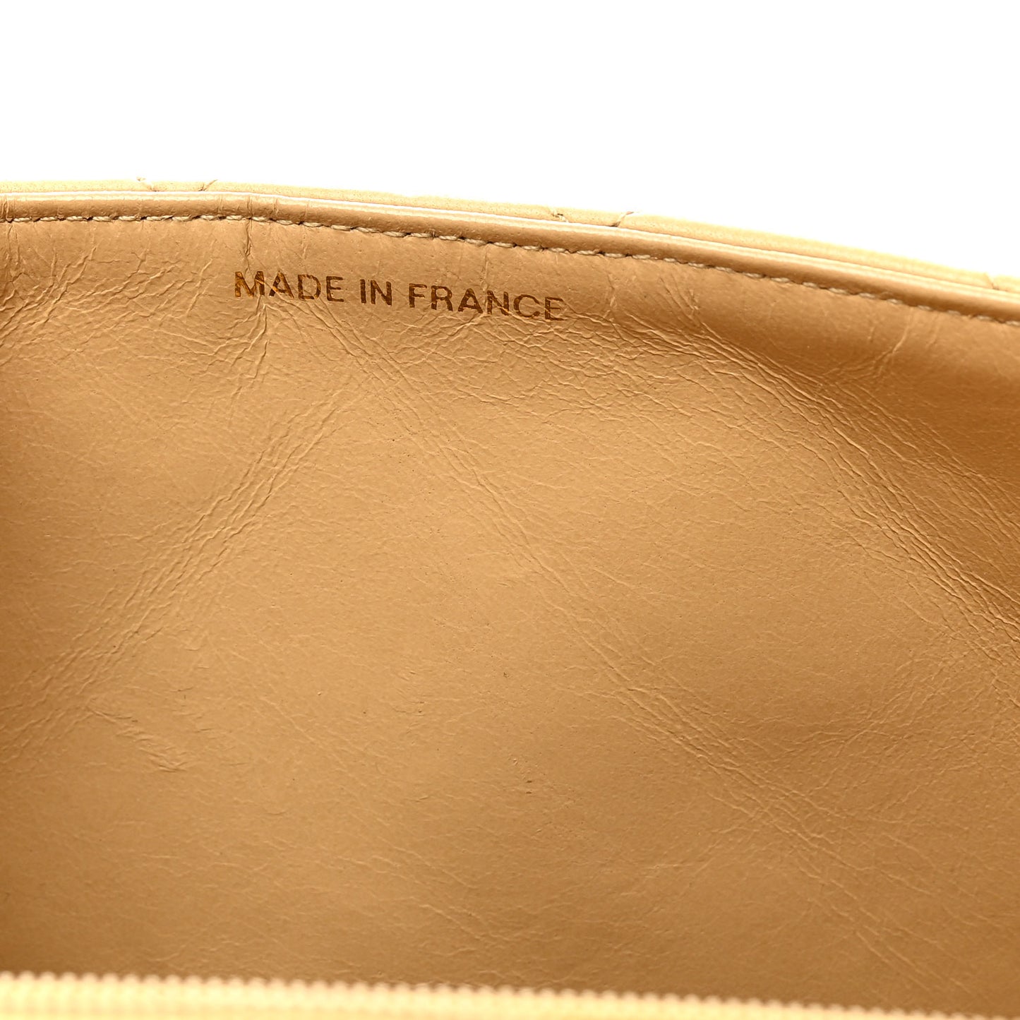 Lambskin Quilted Medium Single Flap Beige
