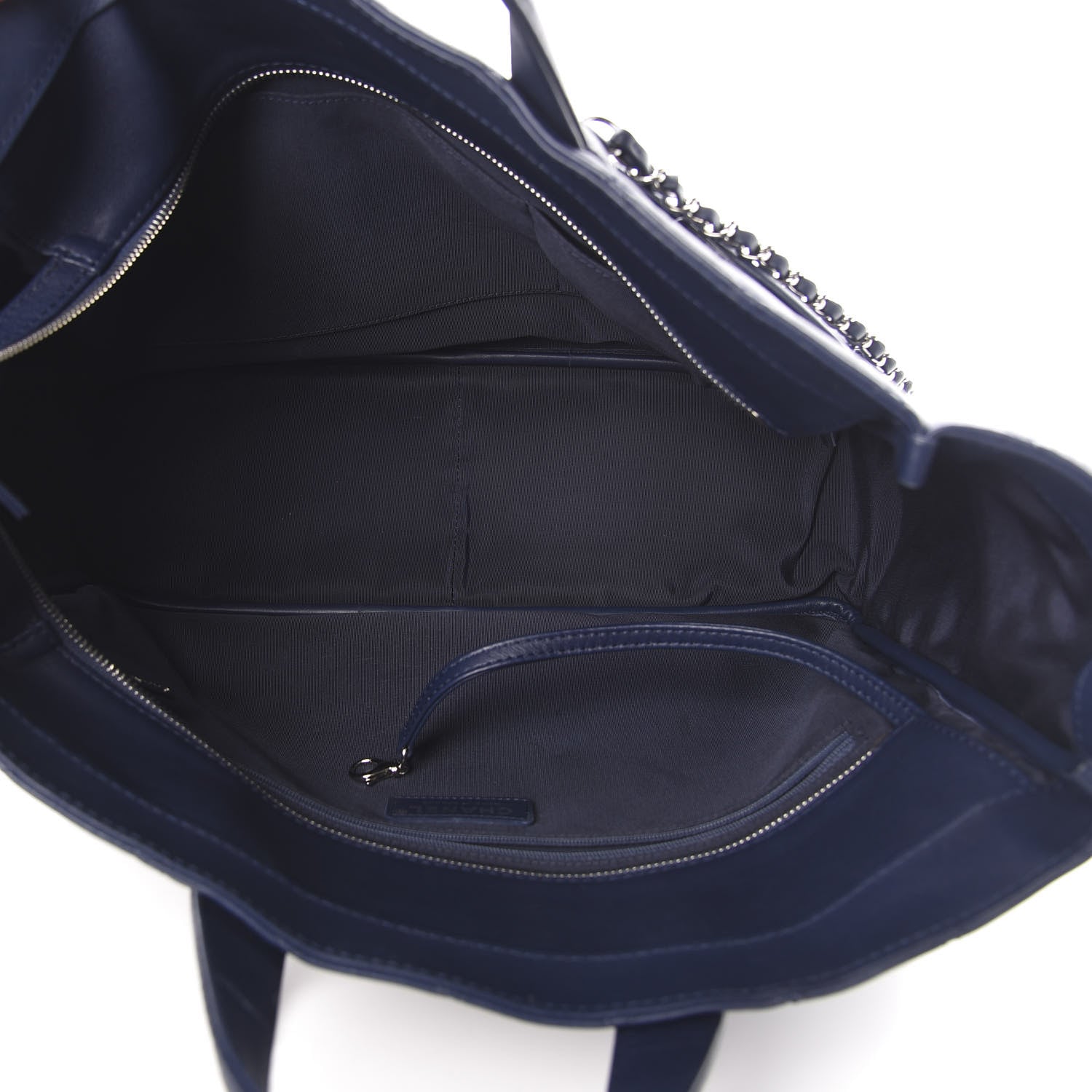 Chanel Calfskin Quilted Ultra Pocket Shopping Tote Navy 5 of 10