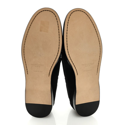 Saint Laurent Suede Calf Hair Zebra Penny Loafers 41 Black White 5 of 7