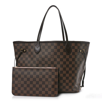 Louis Vuitton Damier Ebene Neo Neverfull MM Rose Ballerine 1 of 9