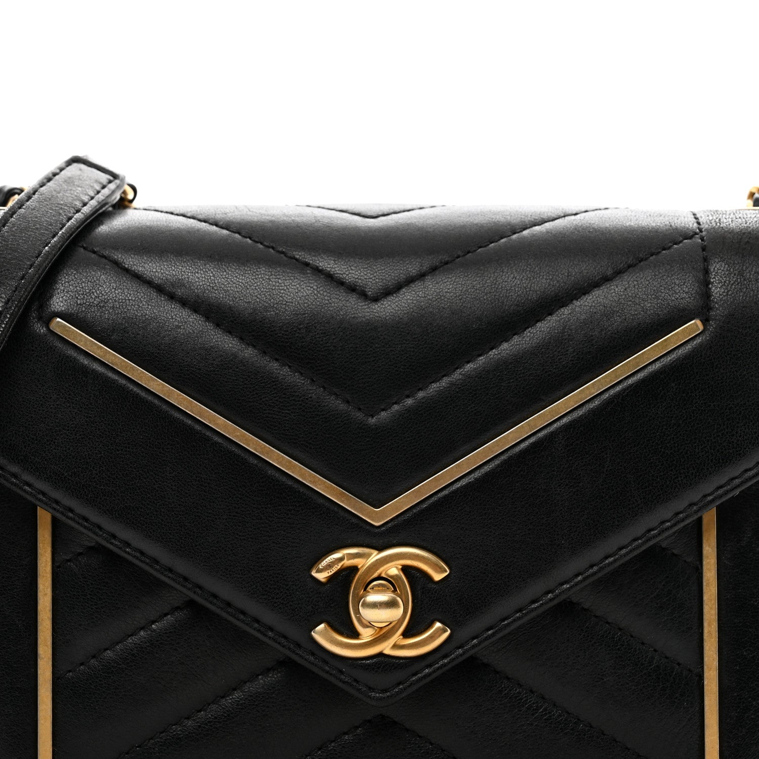 Chanel Lambskin Reversed Chevron Quilted Flap Black 5 of 11