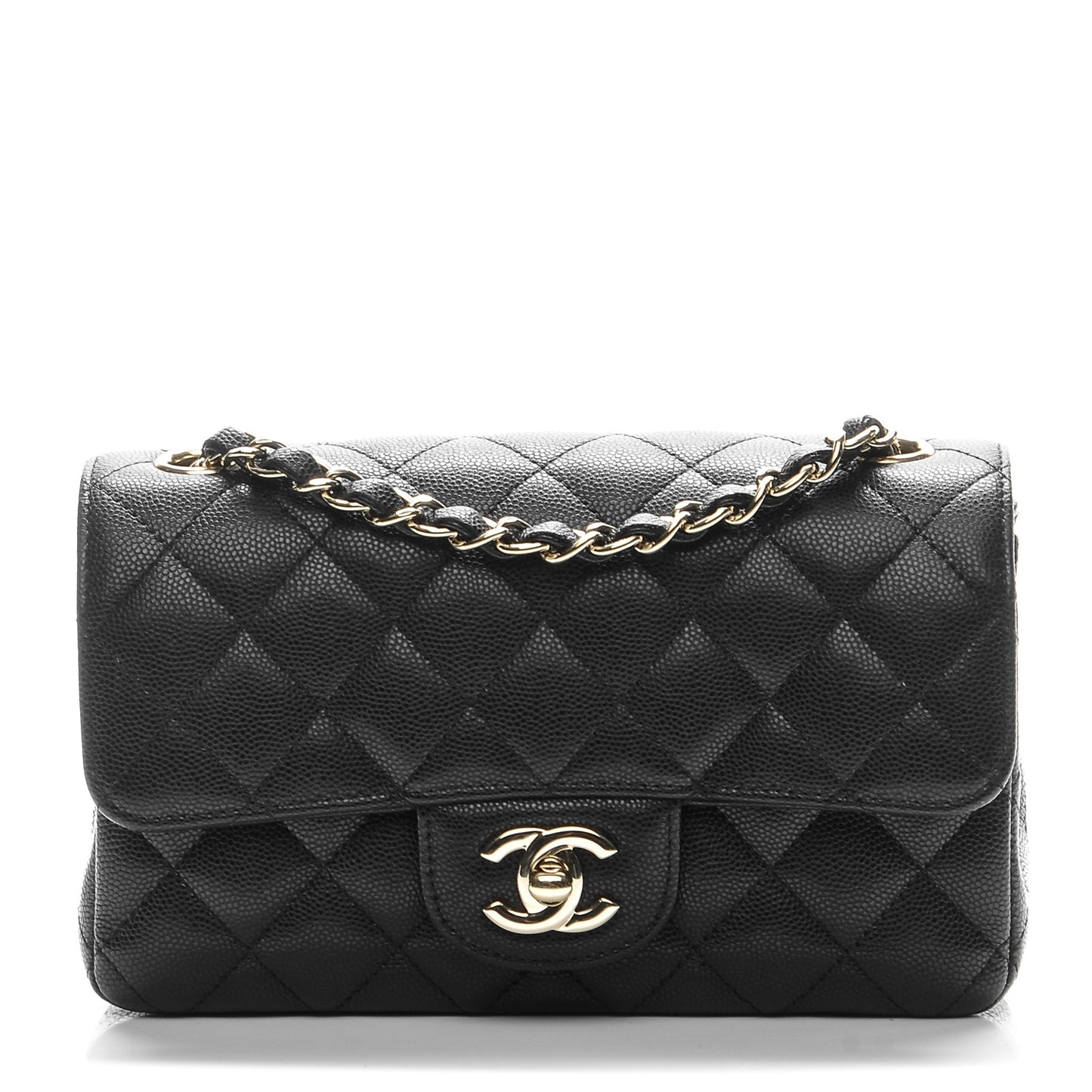 Caviar Quilted Mini Rectangular Flap Black