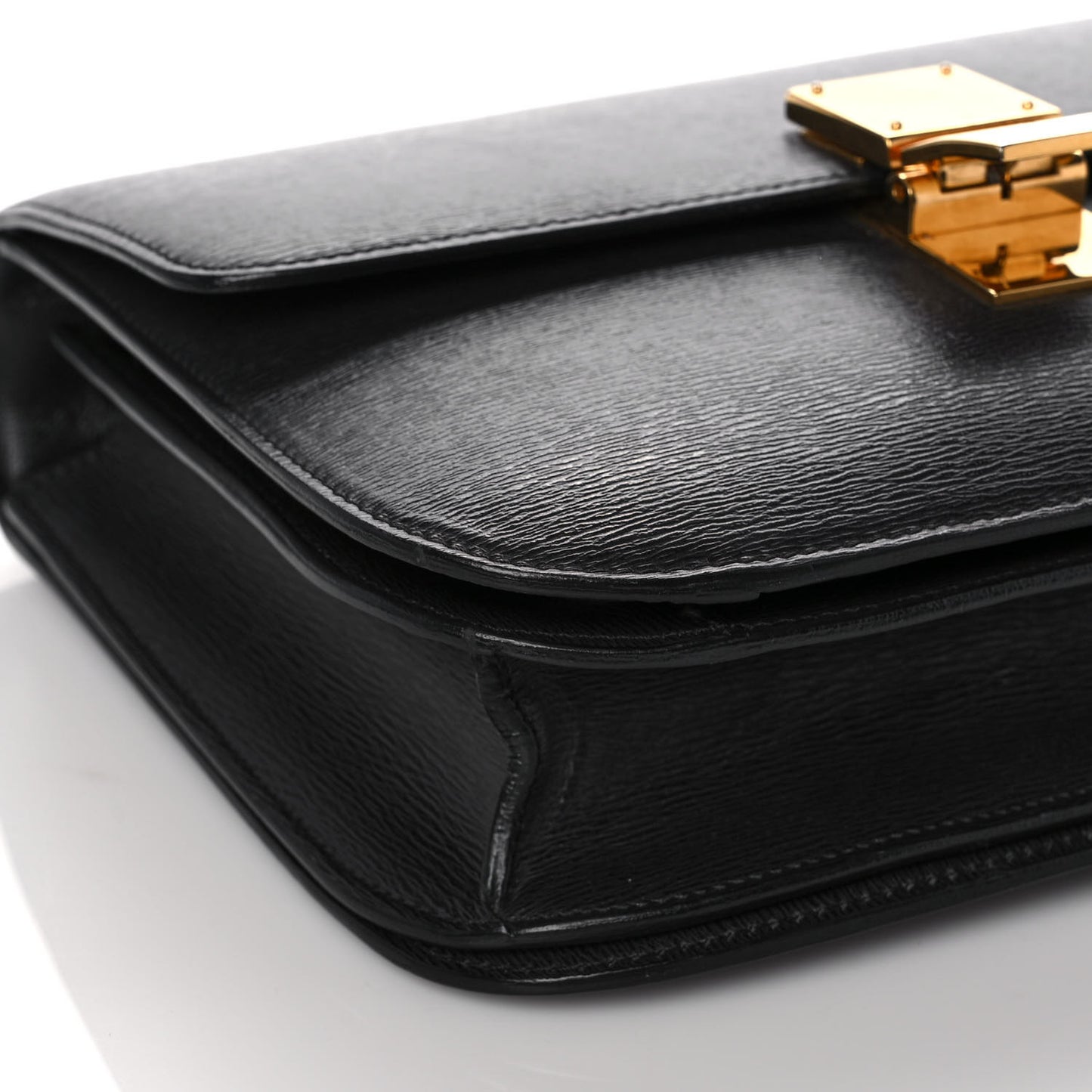 Liege Calfskin Medium Classic Box Flap Bag Black