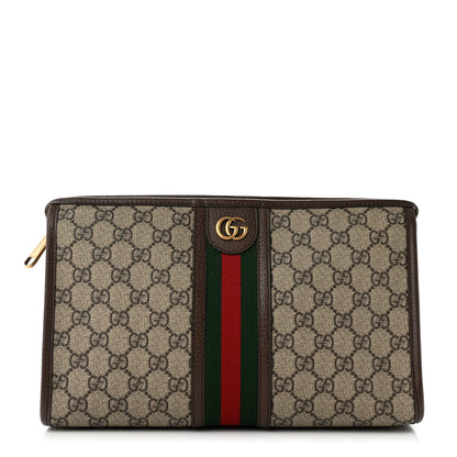 Gucci GG Supreme Monogram Web Ophidia GG Toiletry Case Beige New Acero 1 of 8