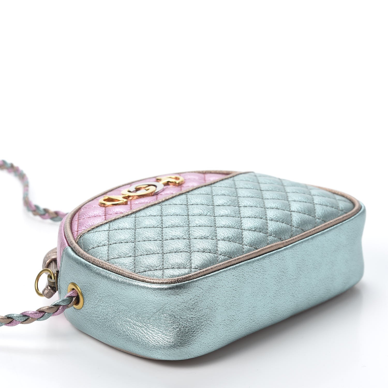 Gucci Laminated Nappa Trapuntata Mini Zumi Dome Shoulder Bag Rosa Lago Rame 3 of 9