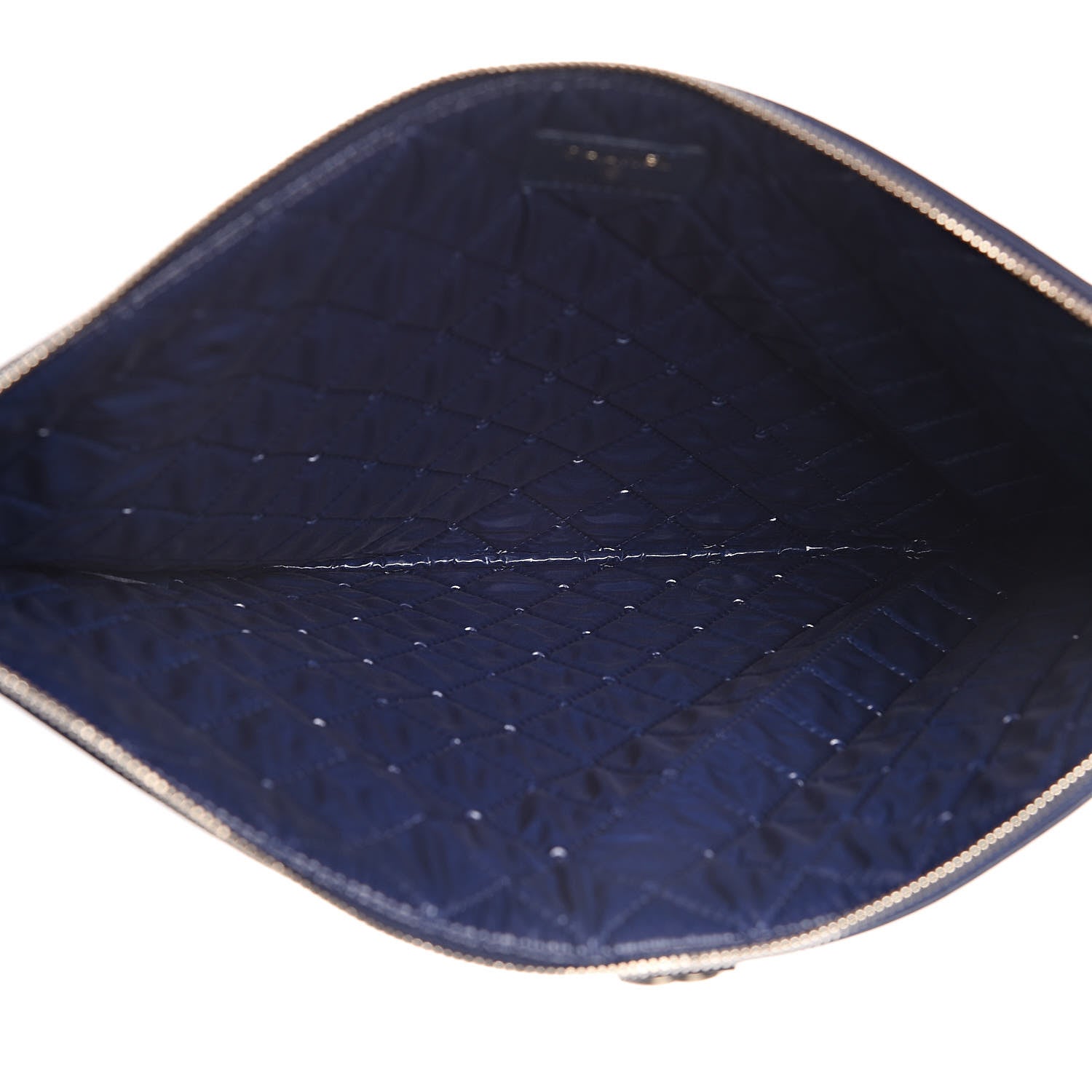 Chanel Lambskin Quilted Large Boy Cosmetic Case Navy 5 of 7