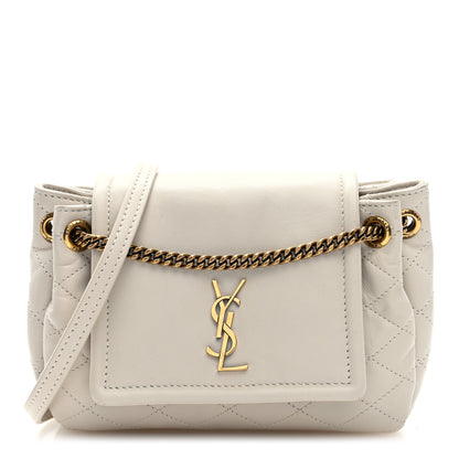 Saint Laurent Lambskin Quilted Monogram Mini Nolita Crema Soft 1 of 10