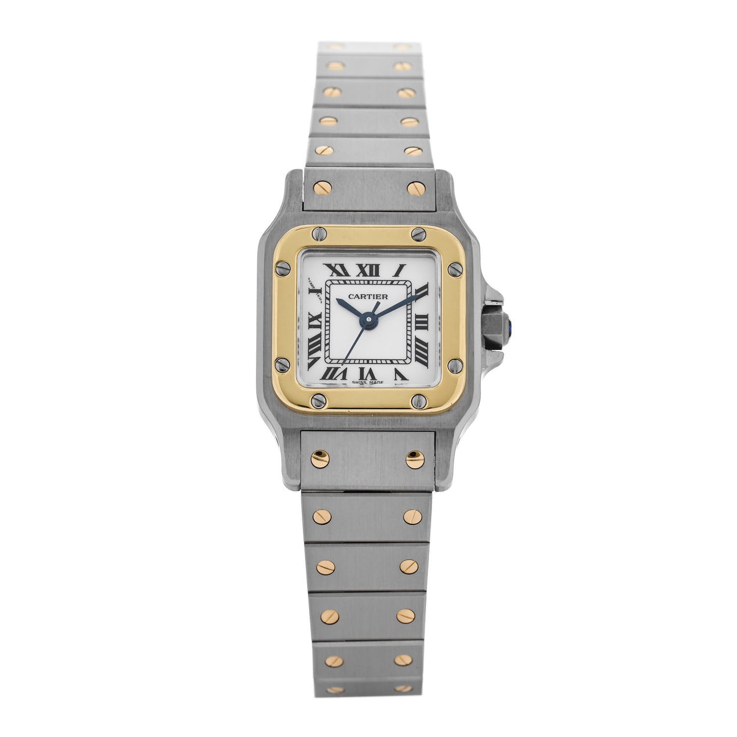 Stainless Steel 18K Yellow Gold 24mm Santos De Cartier Galbee Automatic Watch