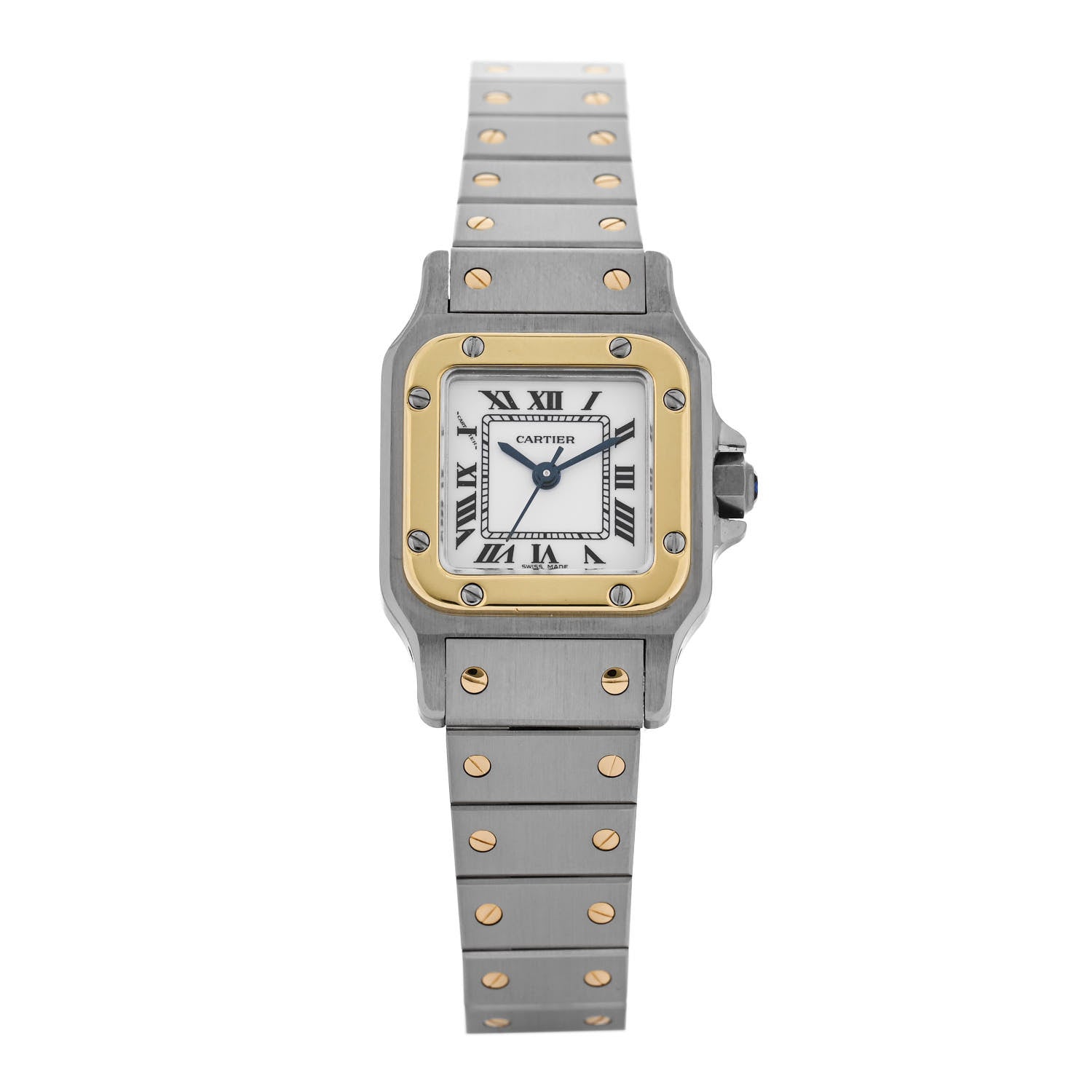Cartier Stainless Steel 18K Yellow Gold 24mm Santos De Cartier Galbee Automatic Watch 1 of 4