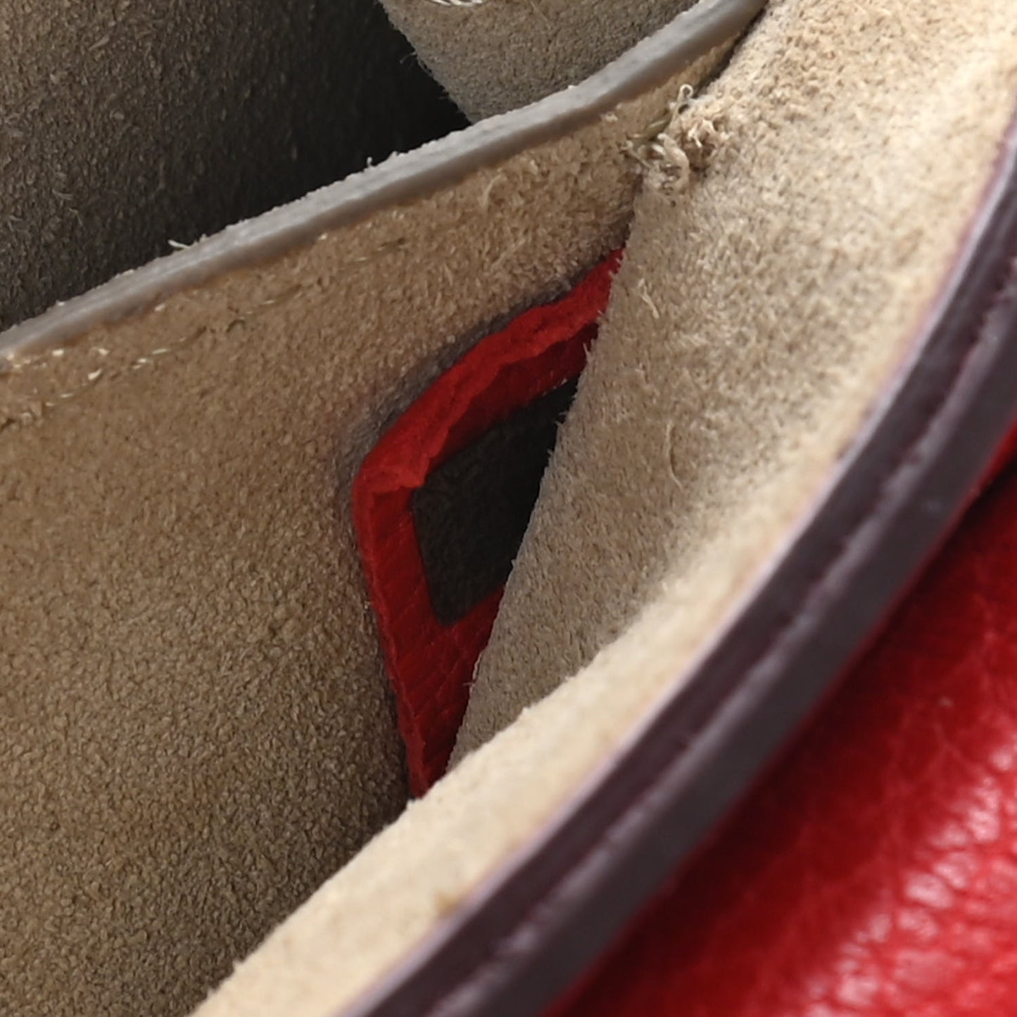 Grained Lambskin Mini Drew Shoulder Bag Plaid Red