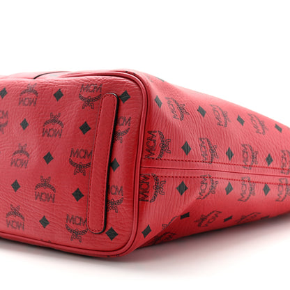 MCM Visetos Medium Liz Reversible Shopper Tote Ruby Red 14 of 15