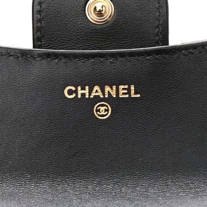 Chanel Lambskin Quilted Top Handle Flap Coin Purse With Chain Black 6 of 12