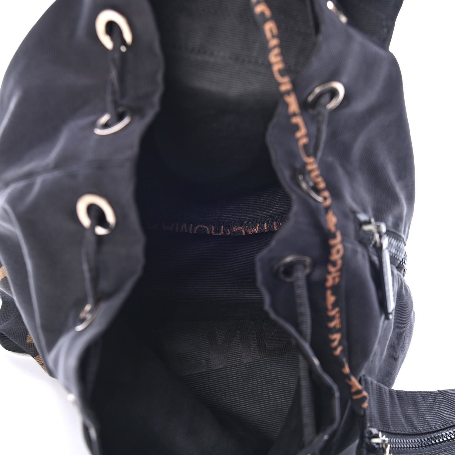 Fendi Nylon 1925 Drawstring Backpack Black 4 of 4