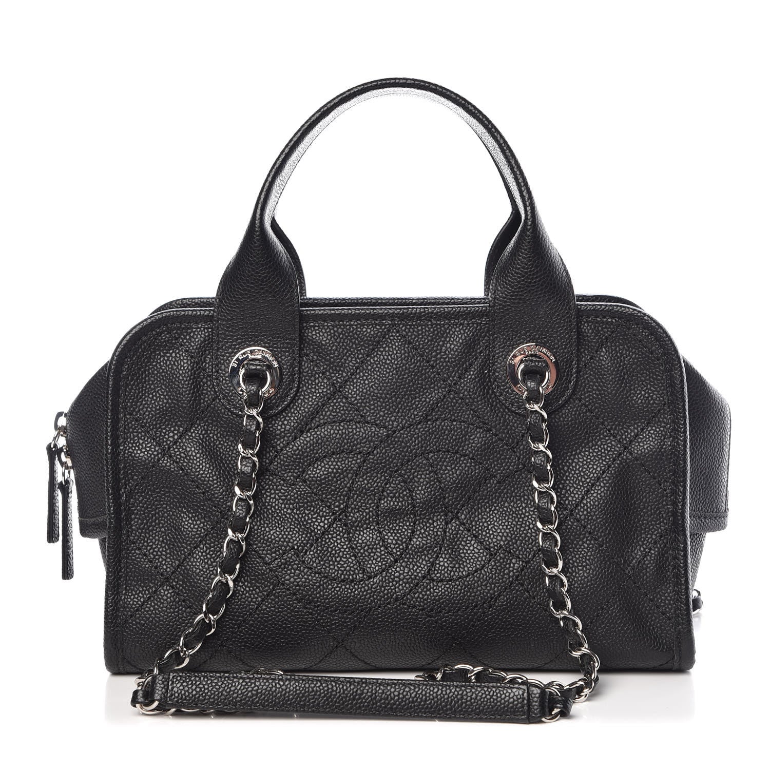Chanel Caviar Quilted Small Deauville Bowling Bag Black 1 of 9