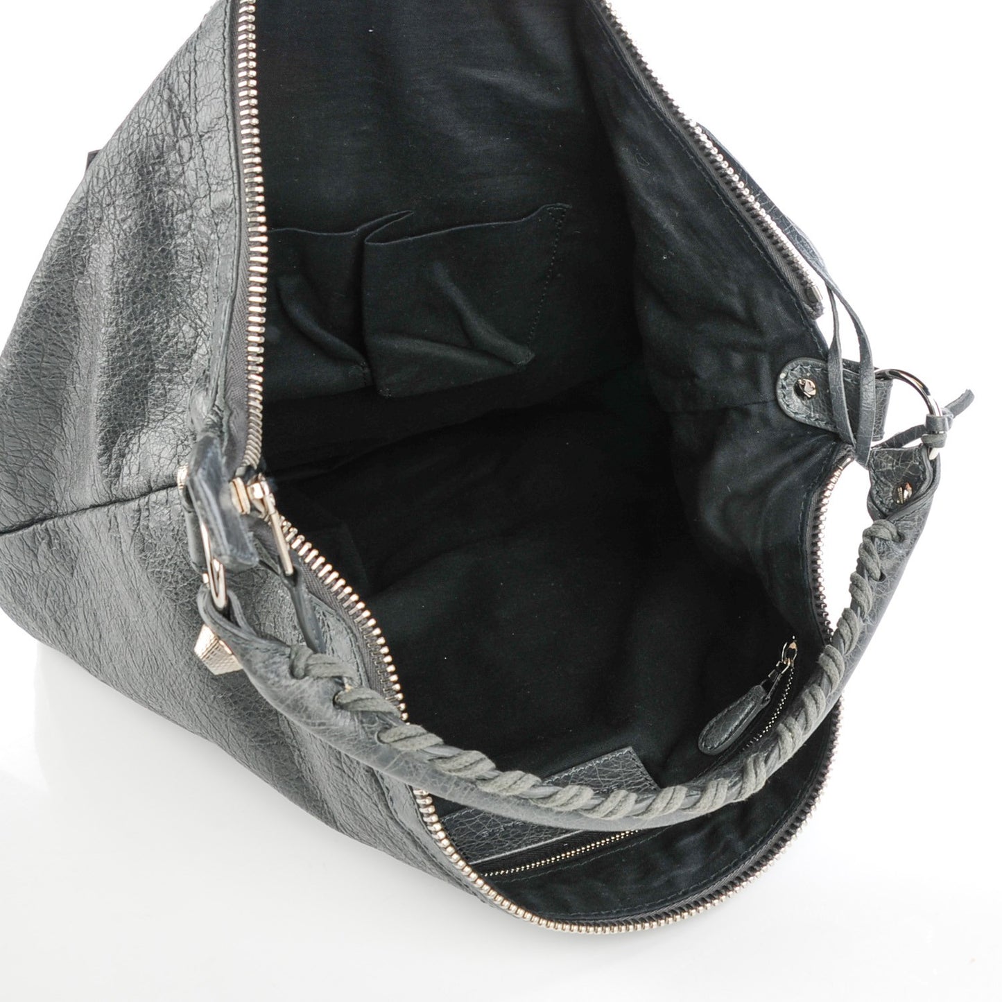 Agneau Giant 12 Silver Hardware Day Hobo Gris Tarmac