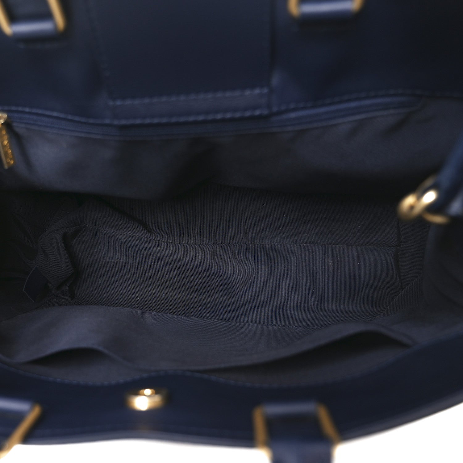 Chanel Bullskin Stitched Bi-Color Large Shopping Tote Blue 5 of 10