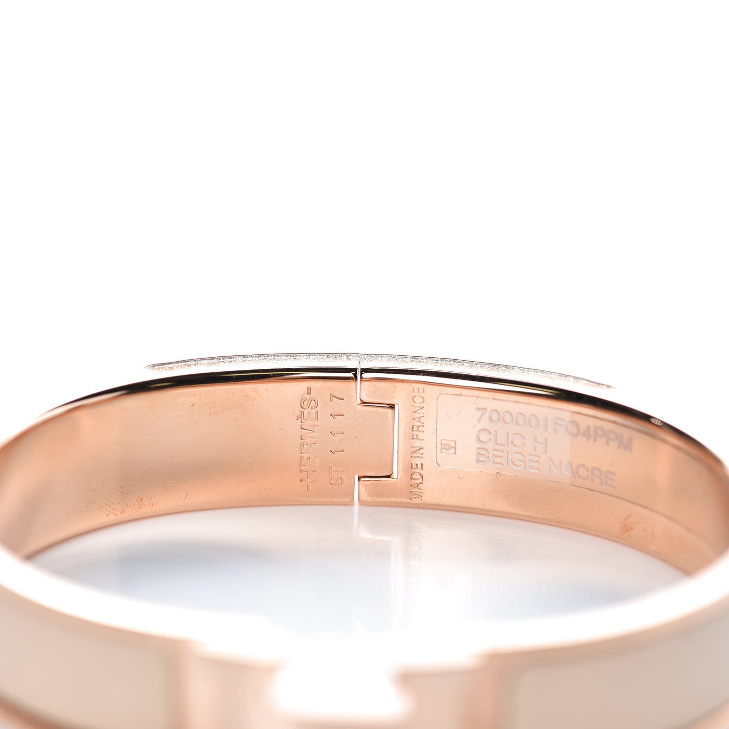 Enamel Narrow Clic Clac H Bracelet PM Beige Nacre