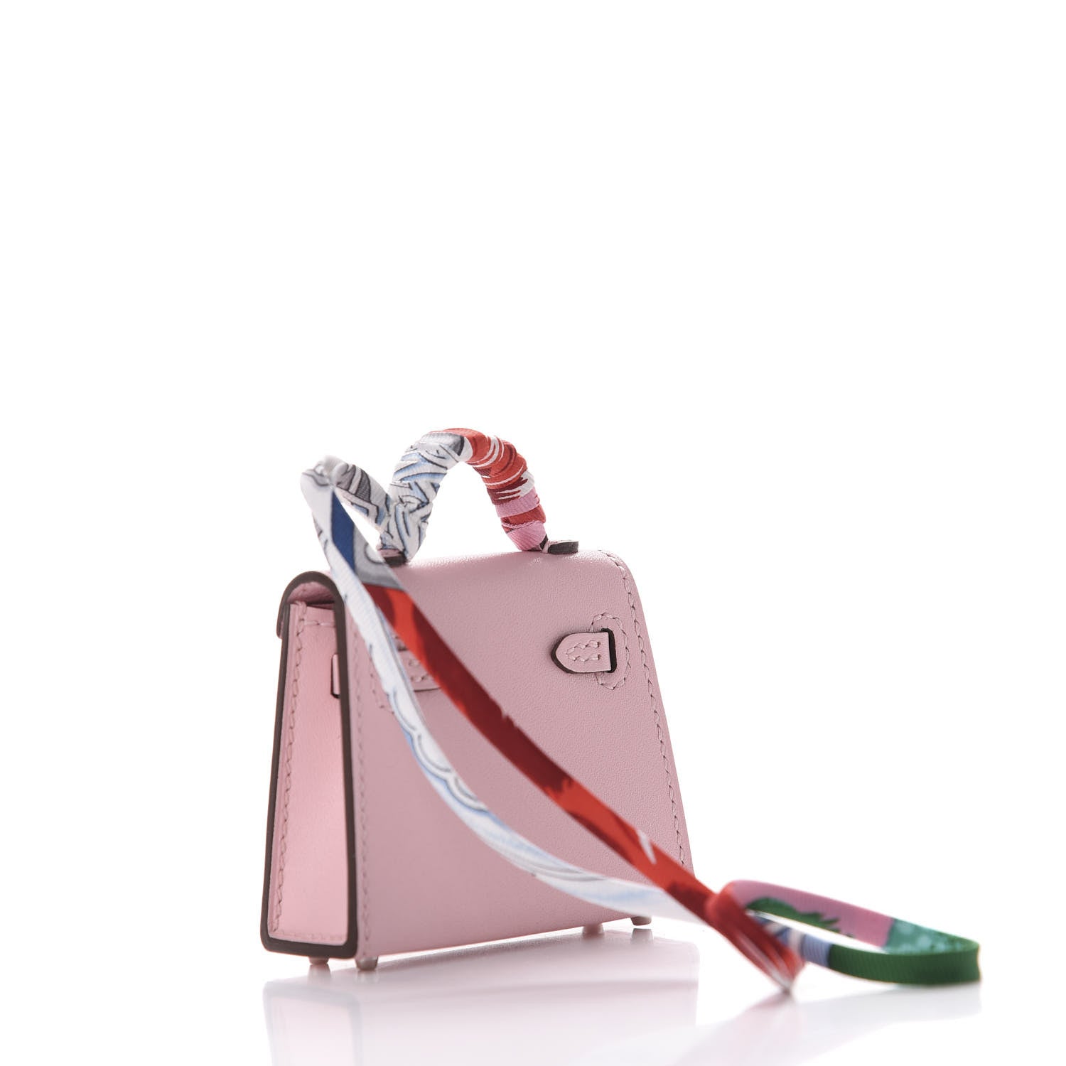 Hermes Tadelakt Mini Kelly Twilly Bag Charm Rose Sakura 3 of 11