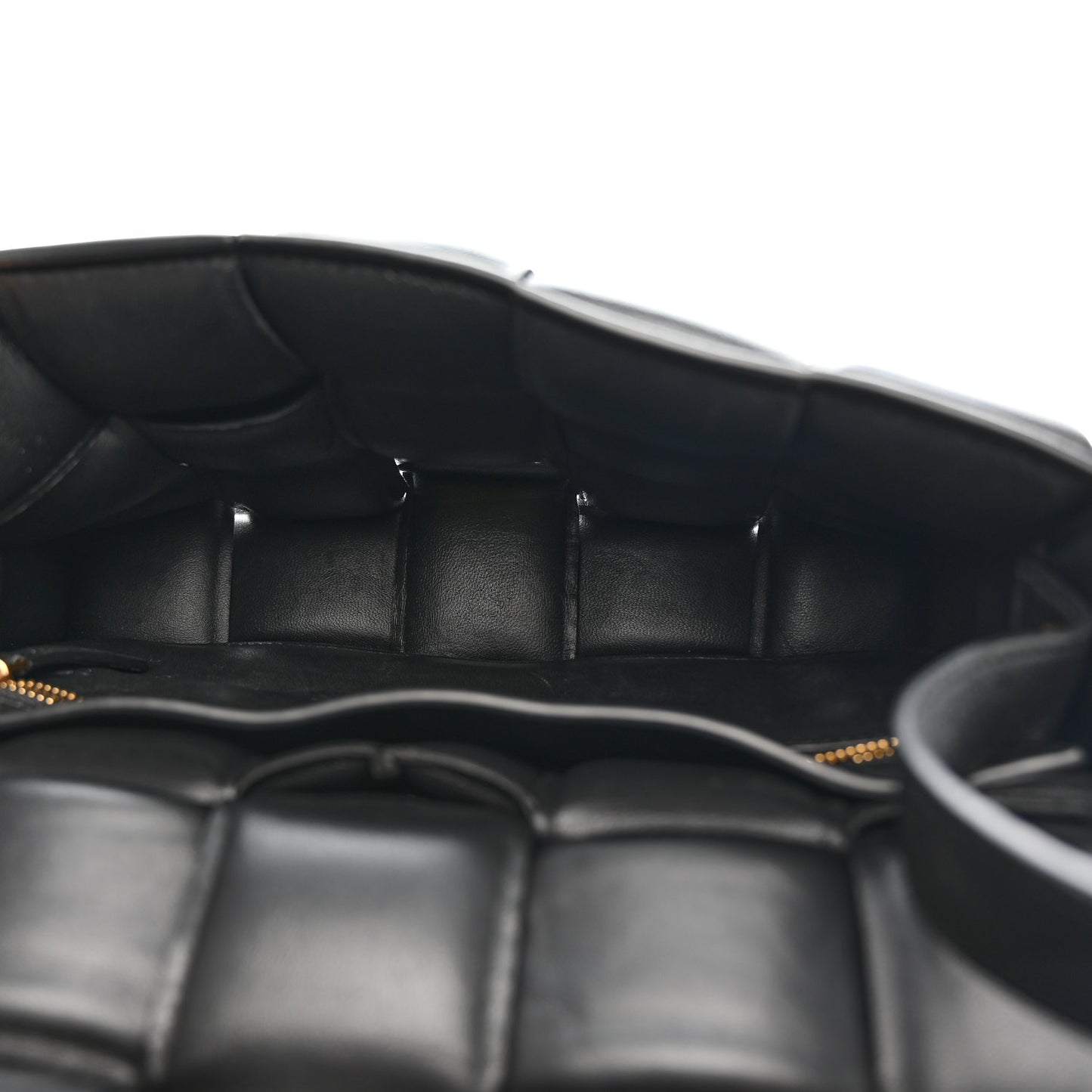 Nappa Maxi Intreccio Padded Cassette Crossbody Bag Black