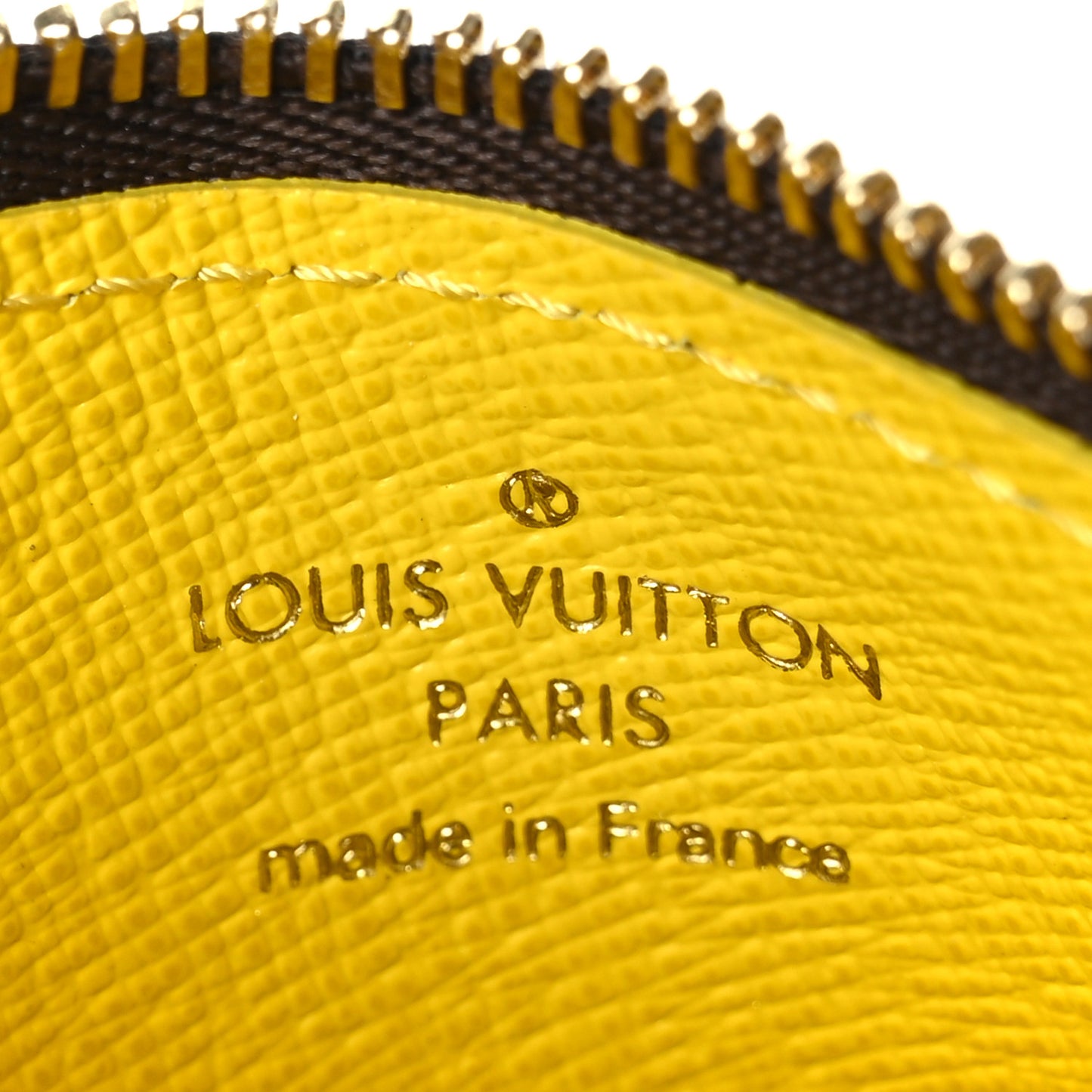 Monogram Zipped Romy Card Holder Yellow