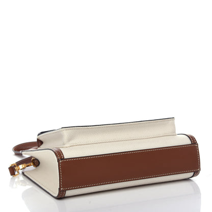 Burberry Canvas Smooth Calfskin Two Tone Mini Pocket Bag Natural Malt Brown 4 of 10