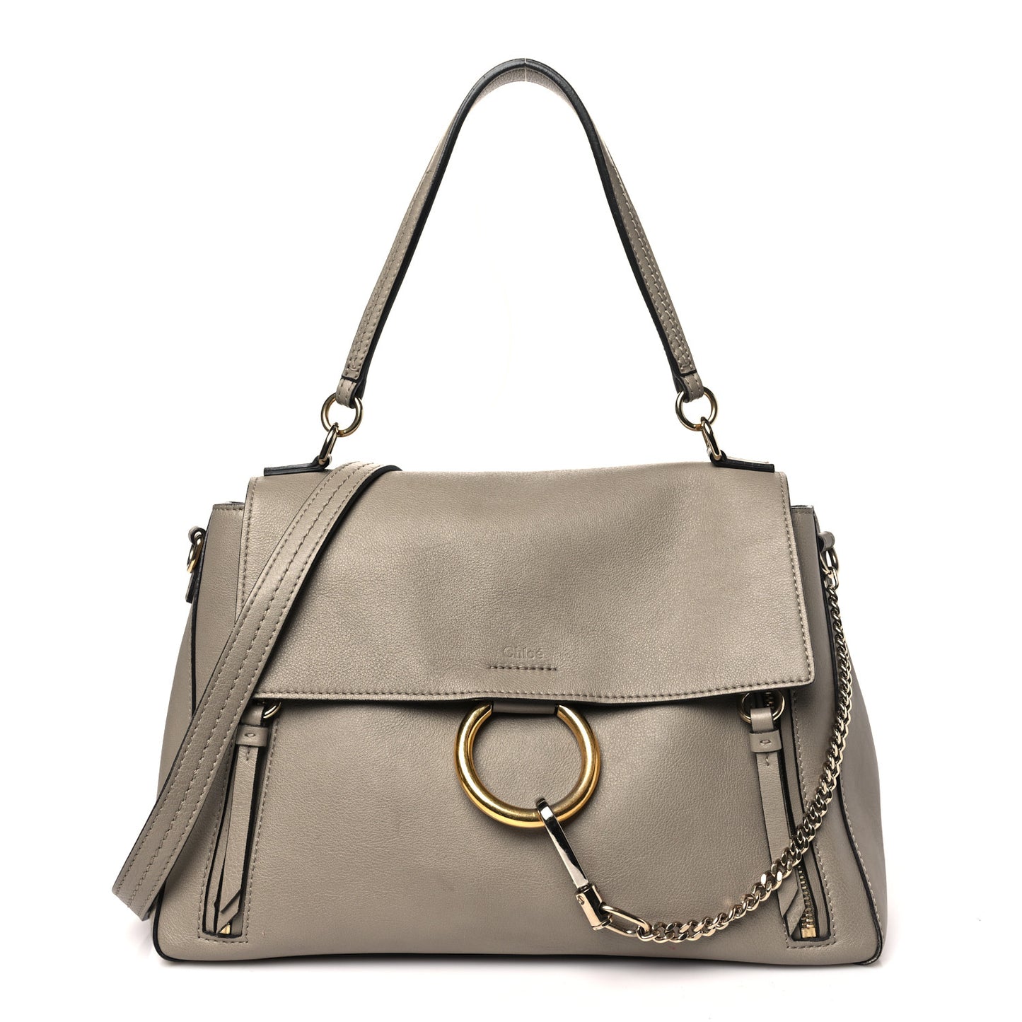 Calfskin Medium Faye Day Shoulder Bag Motty Grey