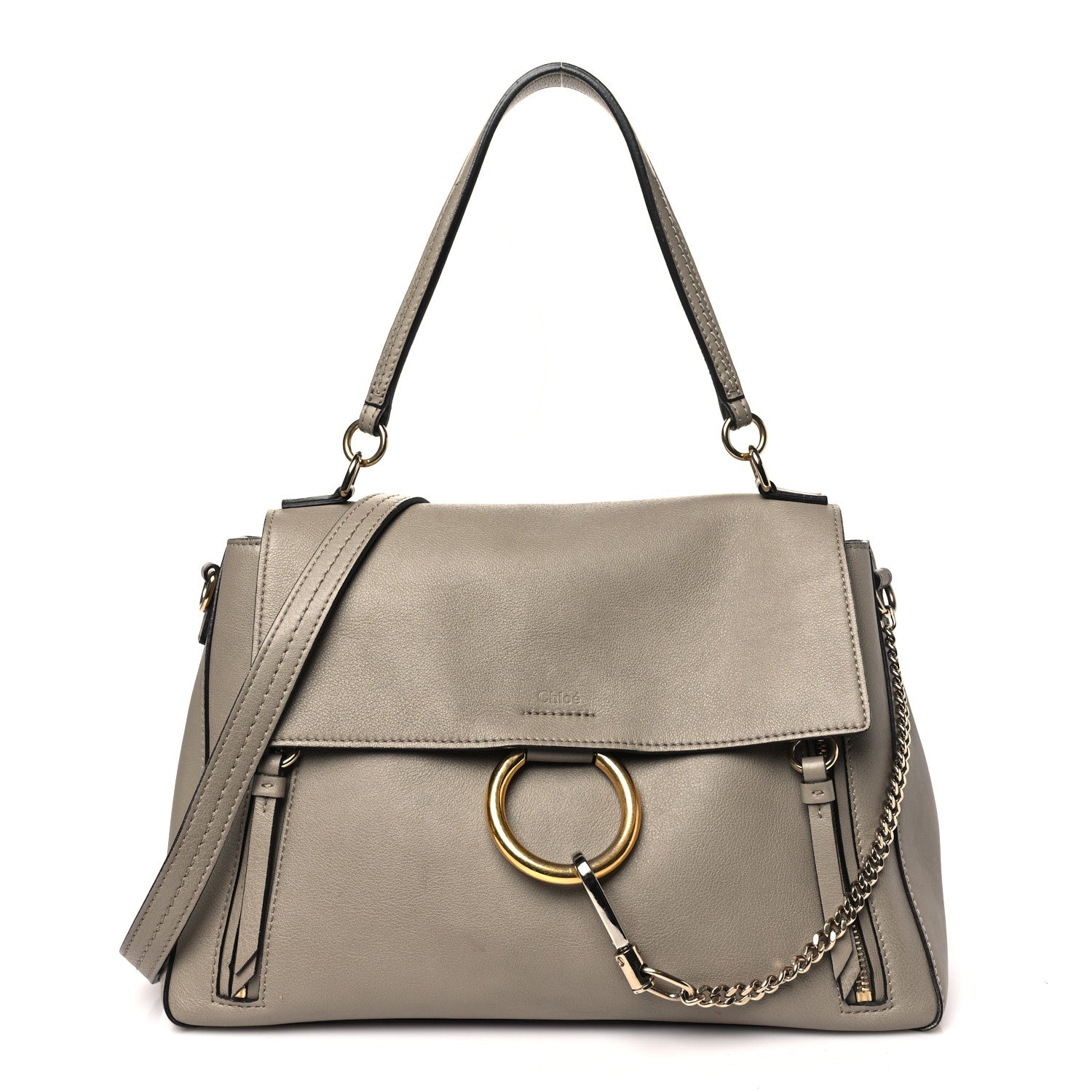 Chloe Calfskin Medium Faye Day Shoulder Bag Motty Grey 1 of 12