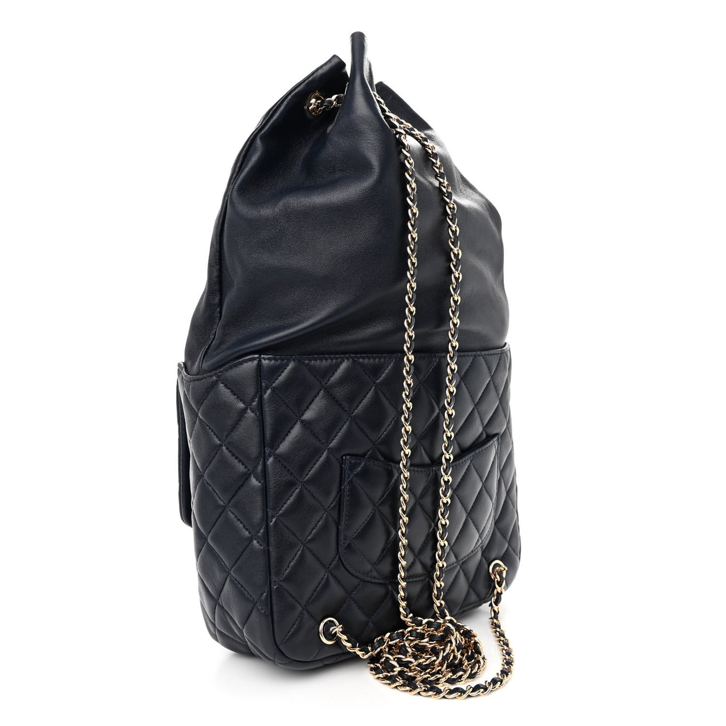 Lambskin Quilted Large in Seoul Backpack Navy