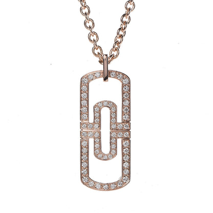 Bulgari 18K Rose Gold Diamond Parentesi Necklace 4 of 6