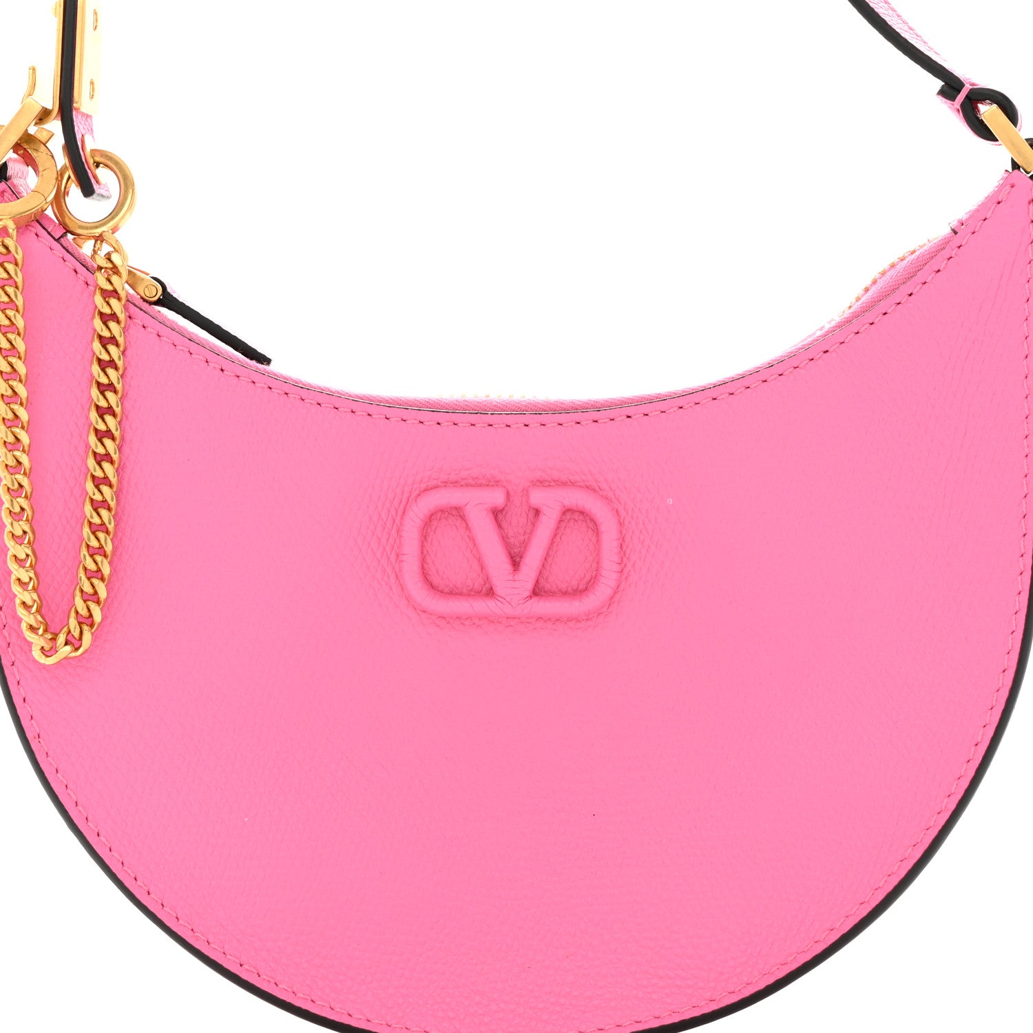 Valentino Garavani Grainy Calfskin Mini Vlogo Hobo Bag Feminine Pink 7 of 12