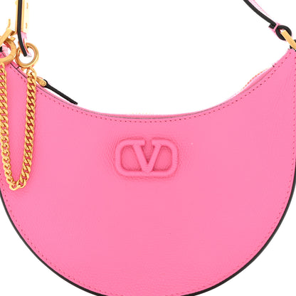 Valentino Garavani Grainy Calfskin Mini Vlogo Hobo Bag Feminine Pink 7 of 12