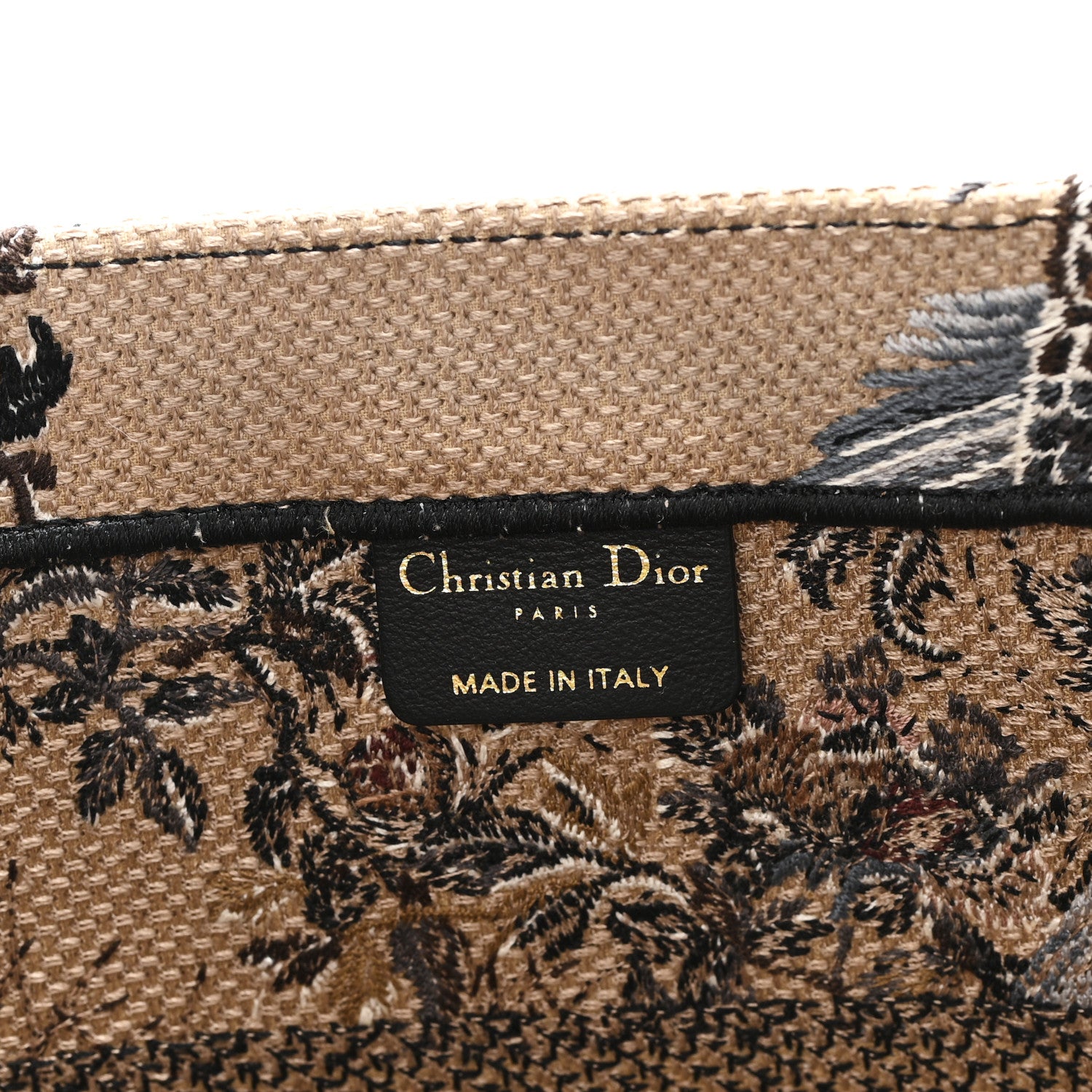 Christian Dior Canvas Embroidered Jardin D'Hiver Medium Book Tote Beige Multicolor 6 of 10