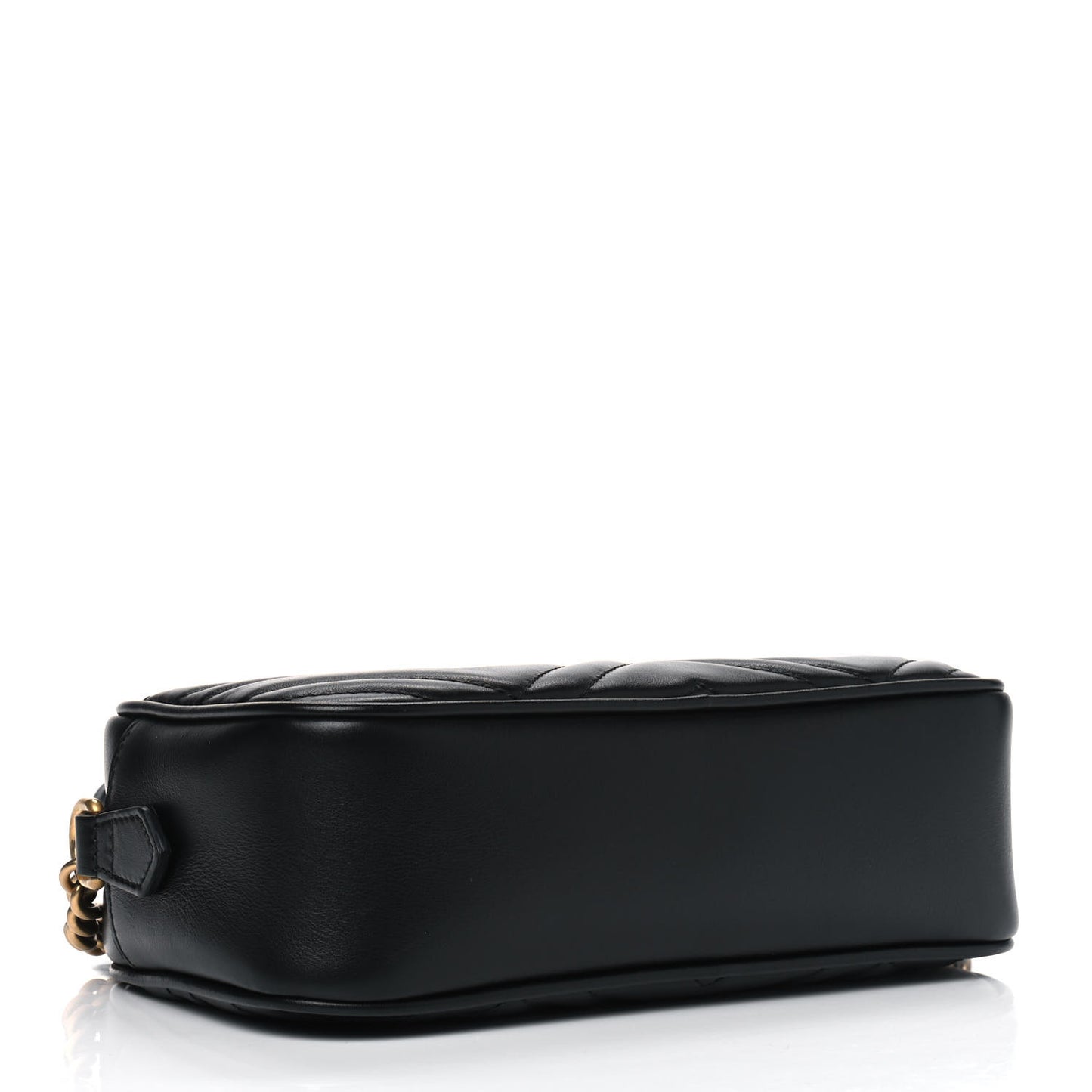 Calfskin Matelasse Small GG Marmont Chain Shoulder Bag Black