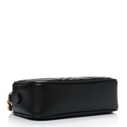 Gucci Calfskin Matelasse Small GG Marmont Chain Shoulder Bag Black 3 of 5