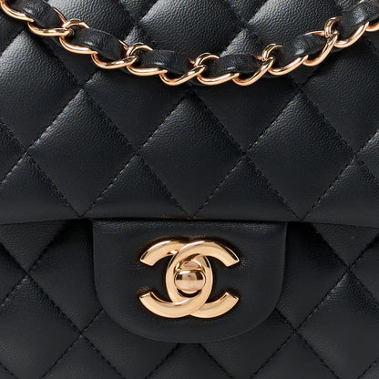 Chanel Lambskin Quilted Medium Double Flap Black 9 of 12
