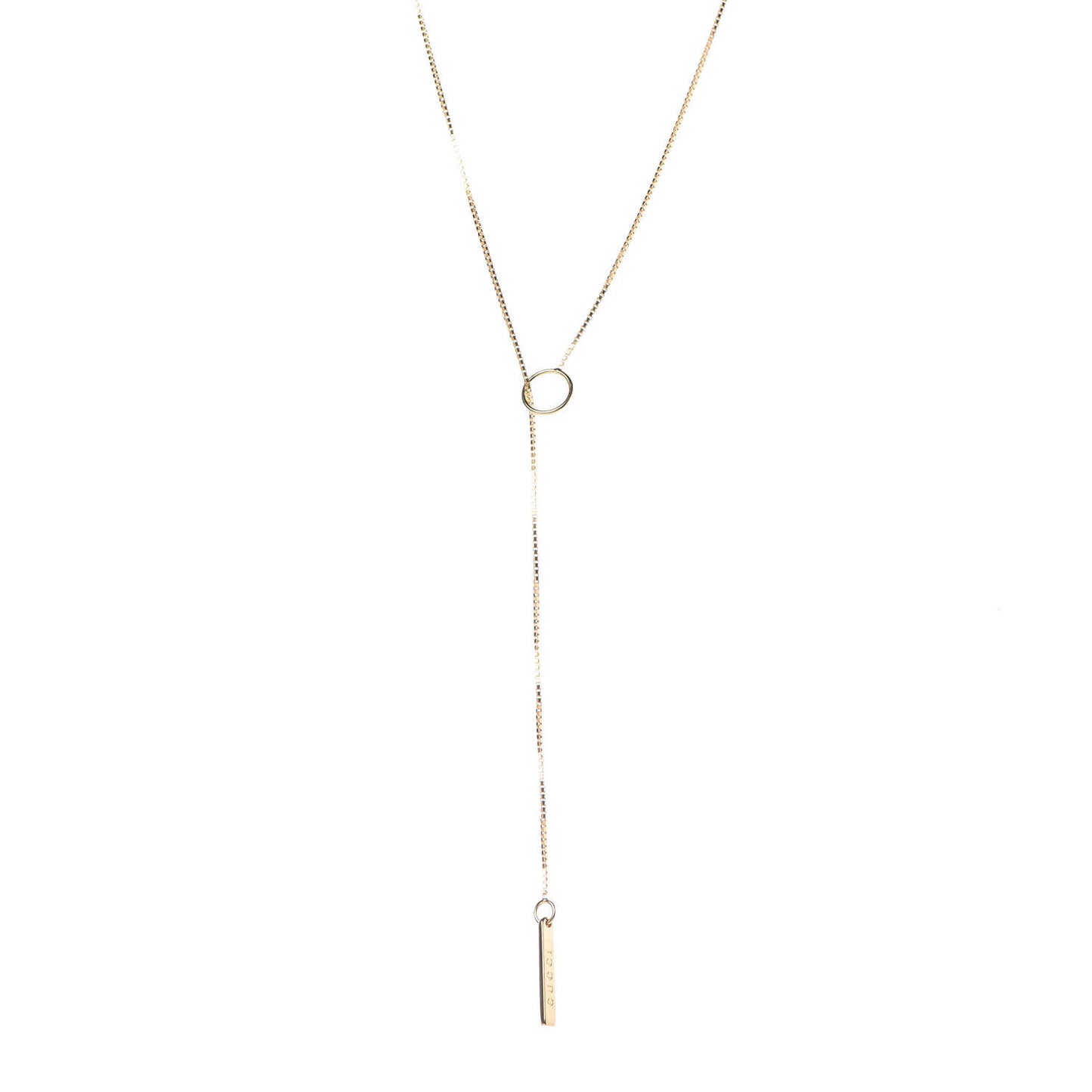 18K Yellow Gold 20mm Lariat Necklace