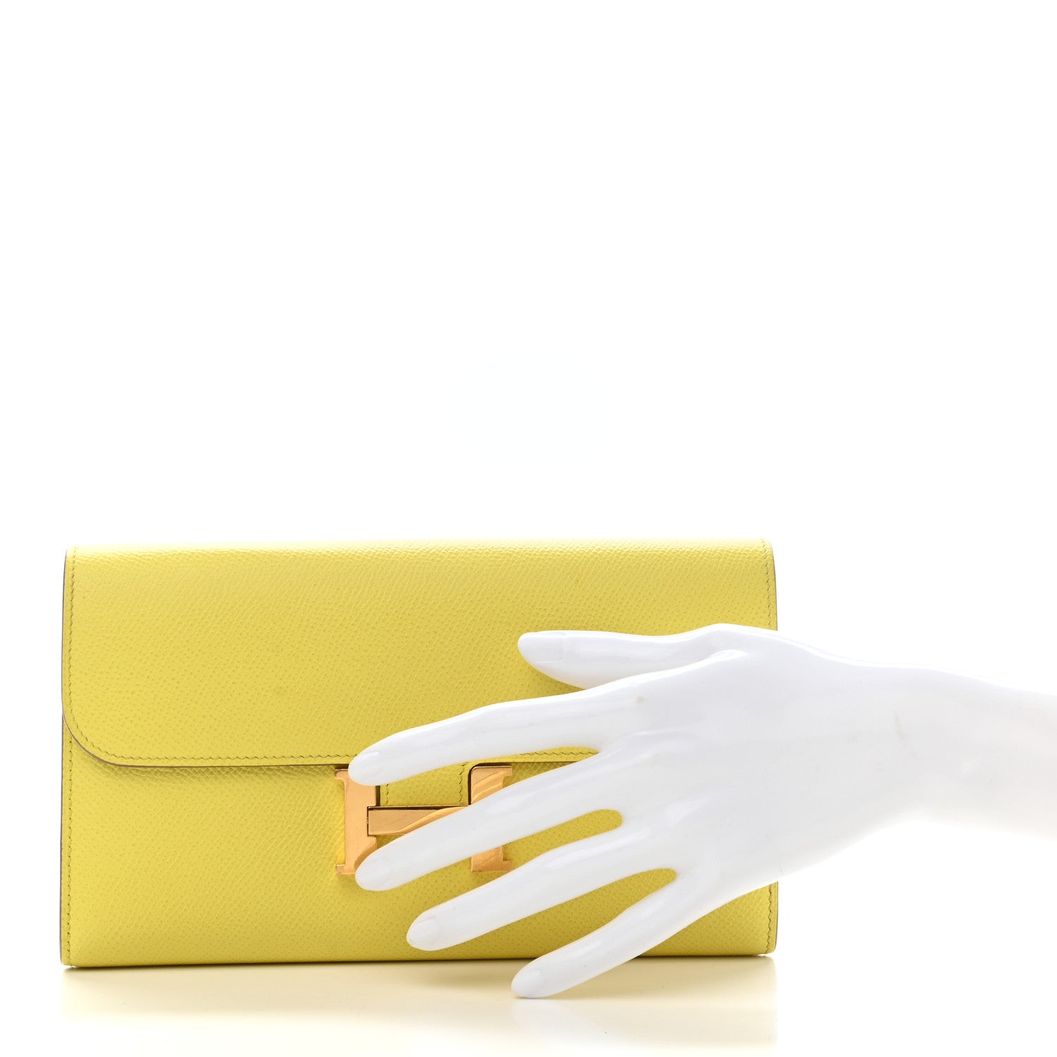 Hermes Epsom Constance Long Wallet Lime 2 of 9