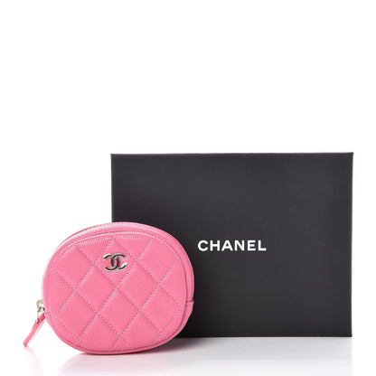 Chanel Iridescent Caviar Quilted Zip Around Classic Coin Purse Pink 8 of 8