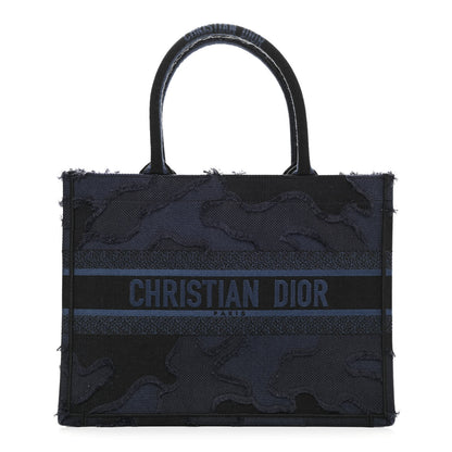 Christian Dior Canvas Embroidered Camouflage Book Tote Blue 1 of 10