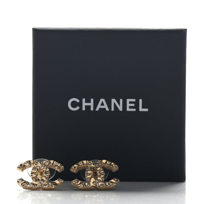 Chanel Textured CC Earrings Gold 5 of 5