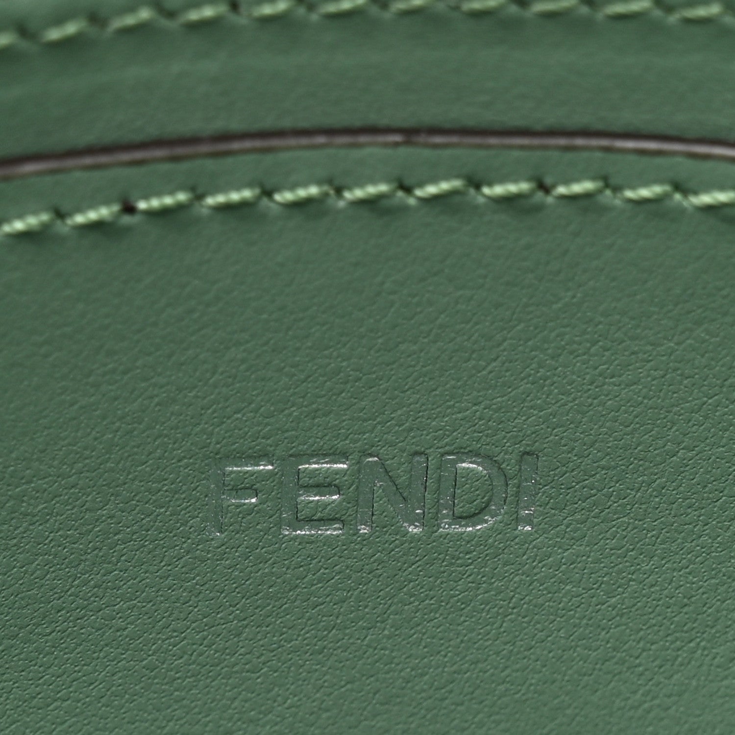 Fendi Calfskin Striped Texture FF Peekaboo I See U X Cross Satchel Green Island 6 of 12