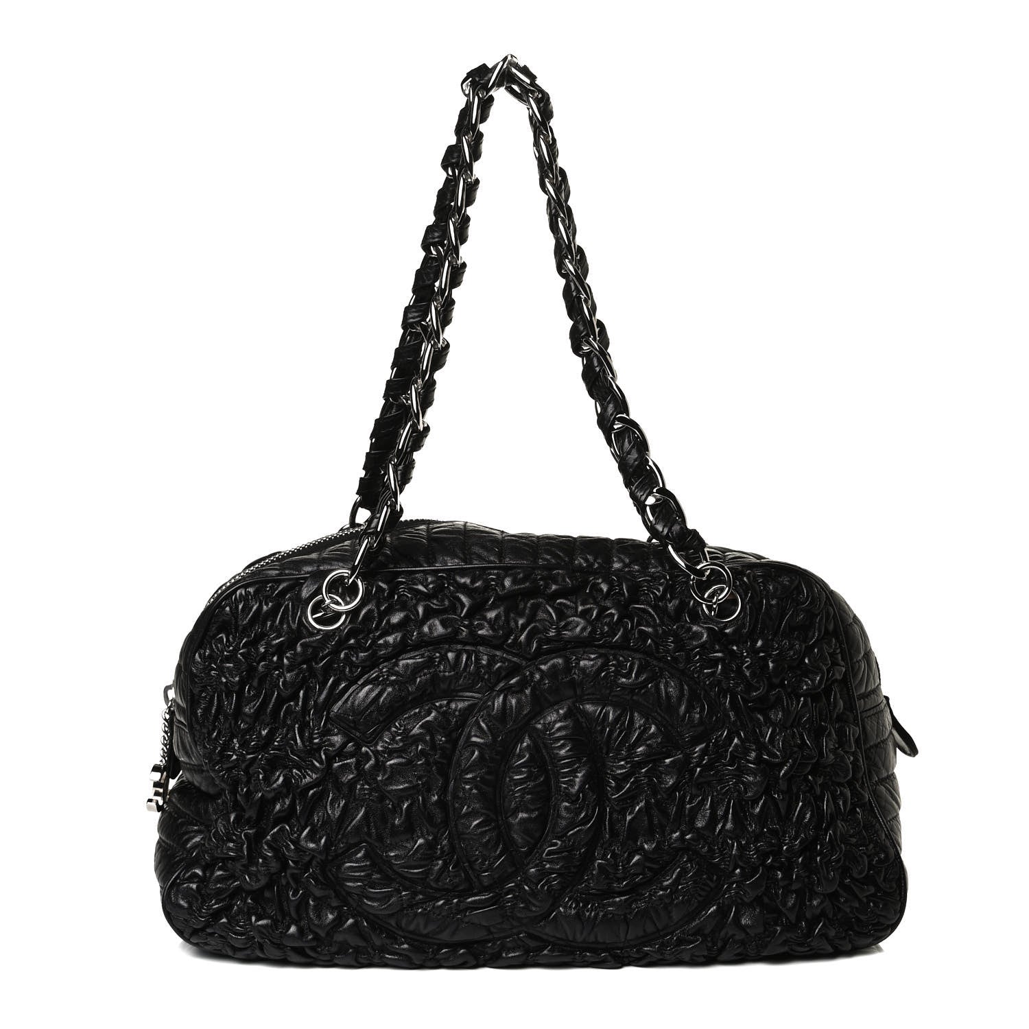 Chanel Lambskin Astrakhan Bowler Black 1 of 12