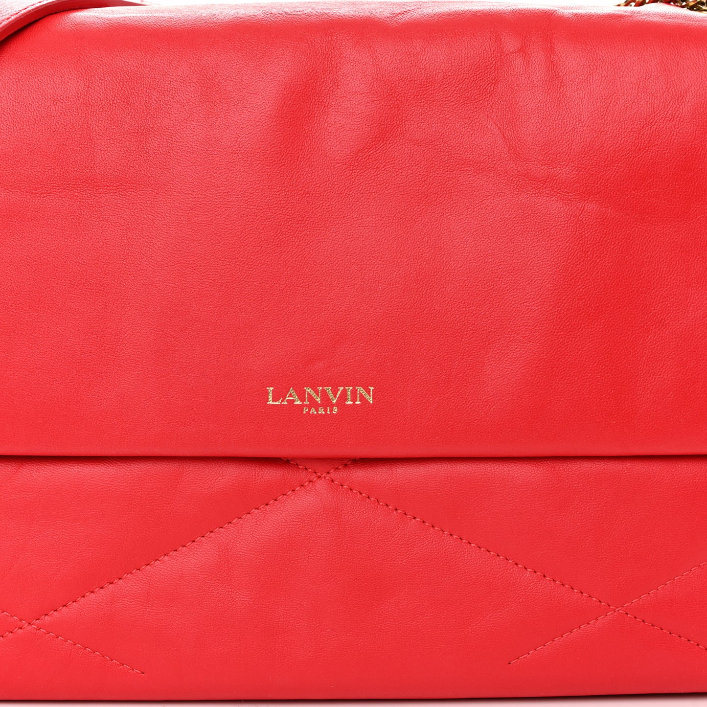 Lambskin Quilted Medium Sugar Flap Shoulder Bag Raspberry